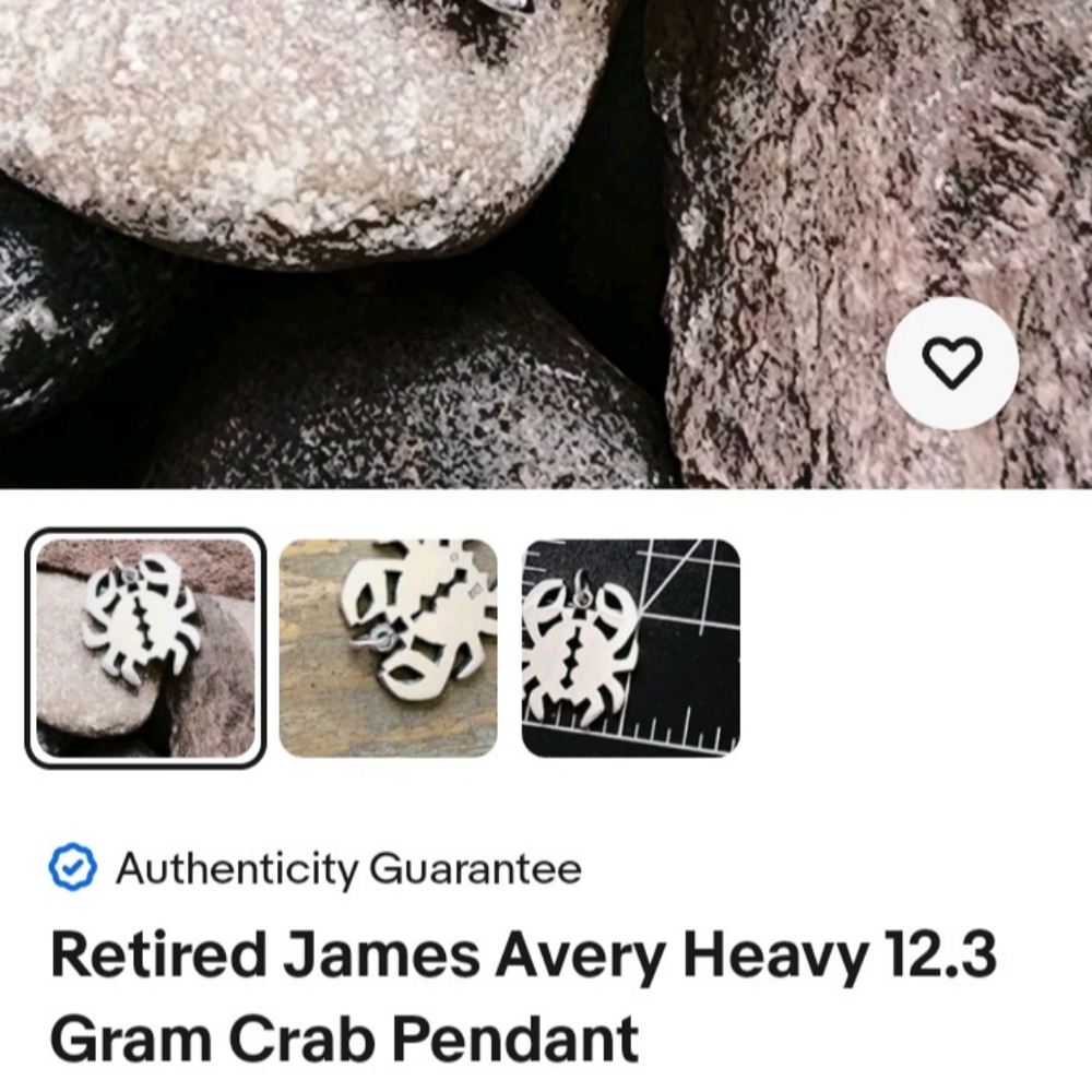 Large Rare Retired Cancer Sign Crab Pendant By James Avery